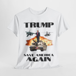Trump Save America Again 2024 Tank White +9 Trump