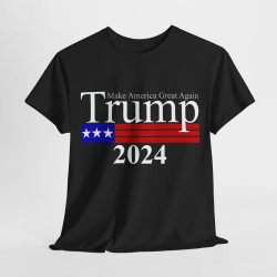 Trump Make America Great Again T-Shirt 3 Bar USA Black +9