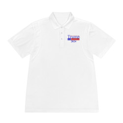 Trump Polo Make America Great Again 2024 White +6 NO FEEL Dye Printing