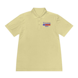 Trump Polo Make America Great Again 2024 White +6 NO FEEL Dye Printing
