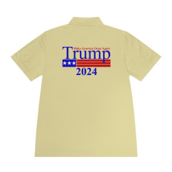 Trump Polo Make America Great Again 2024 White +6 NO FEEL Dye Printing