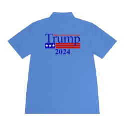 Trump Polo Make America Great Again 2024 White +6 NO FEEL Dye Printing