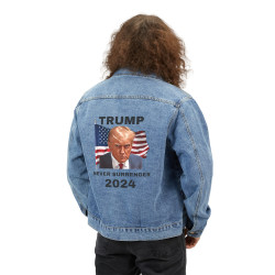 Trump Never Surrender Denin Jacket 2024