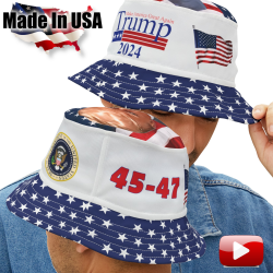 Trump Hat Bucket Hat 2024 Make America Great Again HD NO FEEL DYE PRINTING