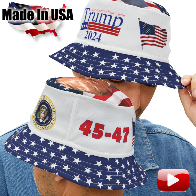 Trump Hat Bucket Hat 2024 Make America Great Again HD NO FEEL DYE PRINTING Trump Hat Bucket Hat 2024 Make America Great Again HD NO FEEL DYE PRINTING